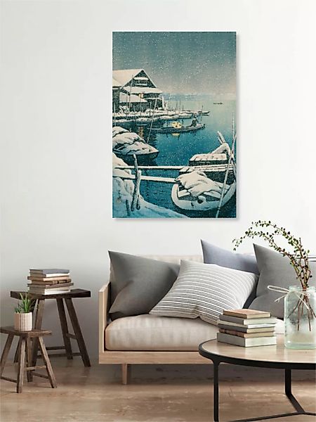 Poster / Leinwandbild - Boat On a Snowy Day By Hasui Kawase günstig online kaufen