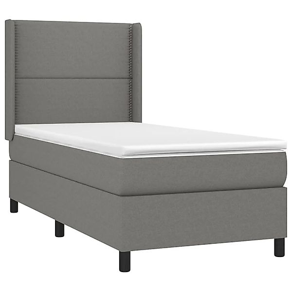 vidaXL Boxspringbett mit Matratze & LED Dunkelgrau 80x200 cm Stoff 3138190 günstig online kaufen
