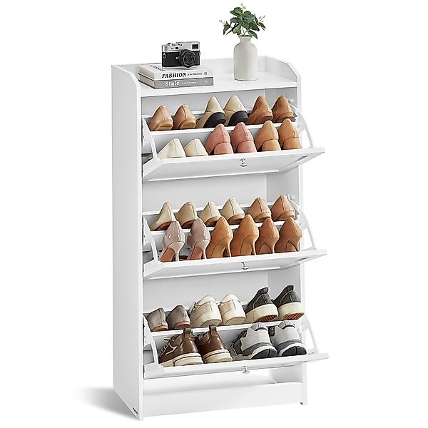 VASAGLE Schuhschrank Schuhschrank 3 Klappen, Schuhregal, günstig online kaufen