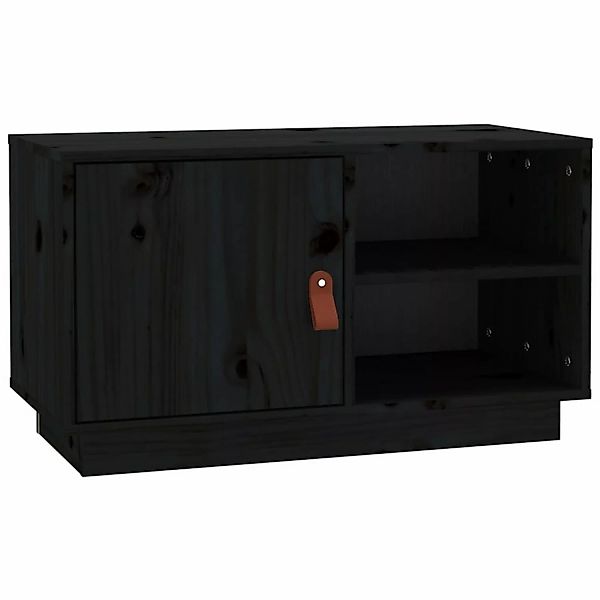 VidaXL TV-Schrank Schwarz 70x34x40 cm Massivholz Kiefür günstig online kaufen