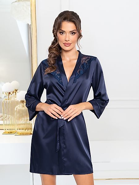 Donna Morgenmantel Kimono aus edlem Seidensatin-Stretch, günstig online kaufen