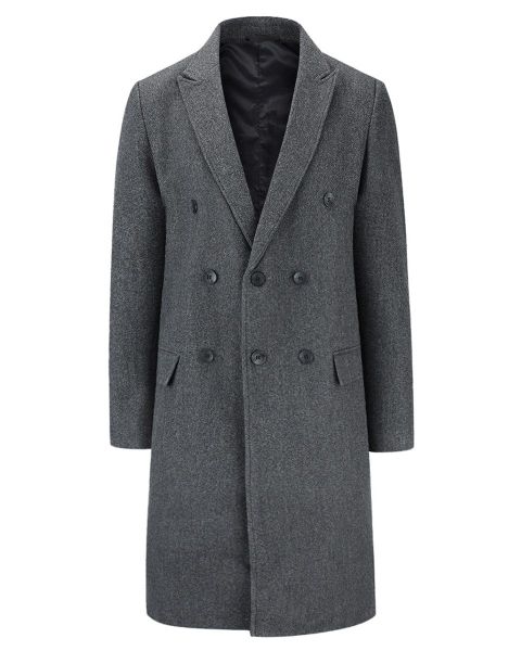 Allthemen Wollmantel Herren Knielang Zweireihig Langmantel günstig online kaufen