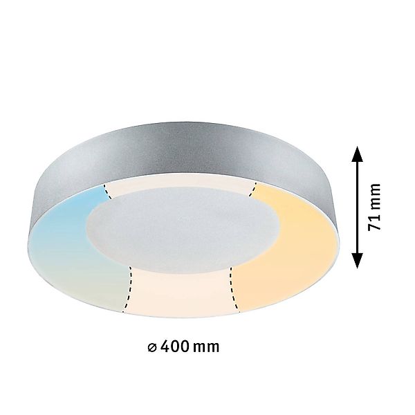 Paulmann HomeSpa Casca LED-Deckenlampe Ø40cm, weiß/Alu, IP44 günstig online kaufen