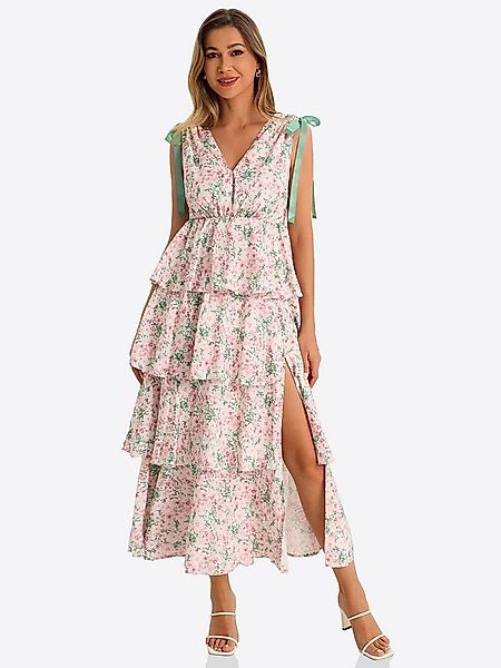 Imily Bela Maxikleid Damen Geblümte Boho Strandkleider mit hohem Schlitz (P günstig online kaufen