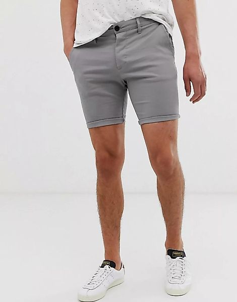 ASOS DESIGN – Enge, hellgraue Chino-Shorts günstig online kaufen