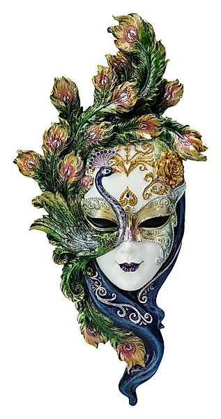 Figuren Shop GmbH Wanddekoobjekt Venezianische Maske - Peacock Garden weiß günstig online kaufen