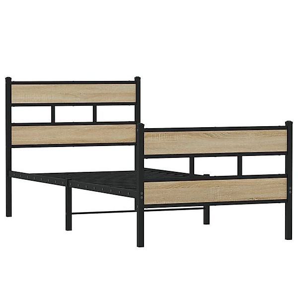 vidaXL Bett Metallbett ohne Matratze Sonoma-Eiche günstig online kaufen