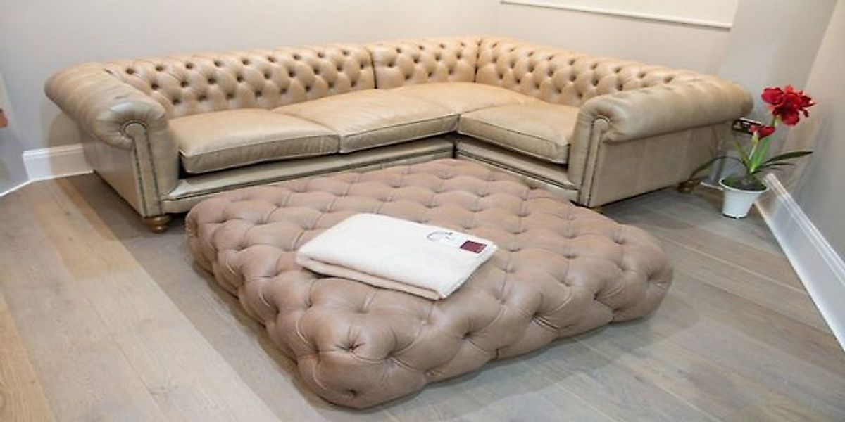 JVmoebel Ecksofa Ledersofa Ecksofa Sofa Couch Polster Chesterfield Eckgarni günstig online kaufen