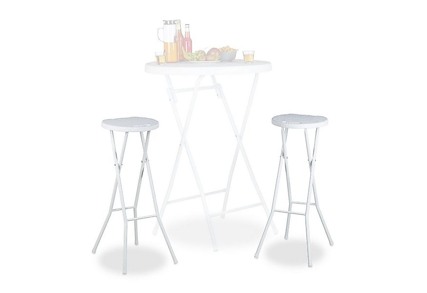 relaxdays Barhocker klappbar BASTIA, weiß günstig online kaufen