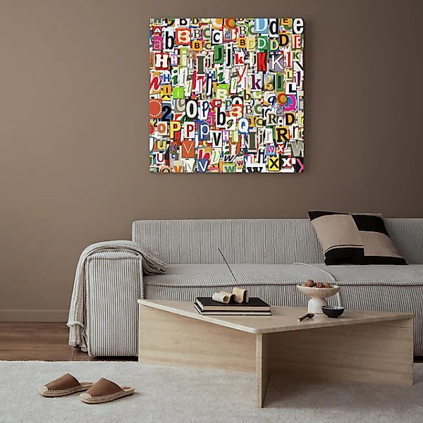 queence XXL-Wandbild »Akustikbild Buchstaben« Buchstaben   Zahlen 1 Stk. tl günstig online kaufen