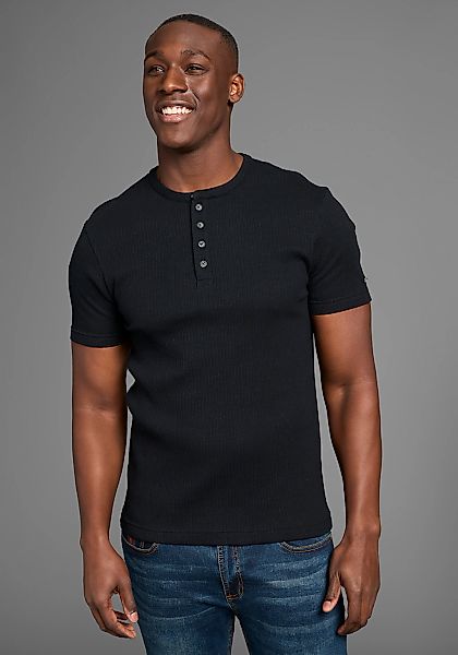 Bruno Banani Henleyshirt in elastischer Rippenqualität günstig online kaufen
