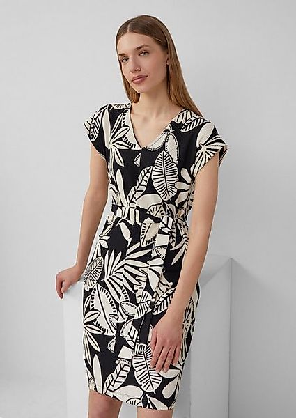 s.Oliver Minikleid Strukturiertes Jerseykleid mit All-over-Print und Gürtel günstig online kaufen