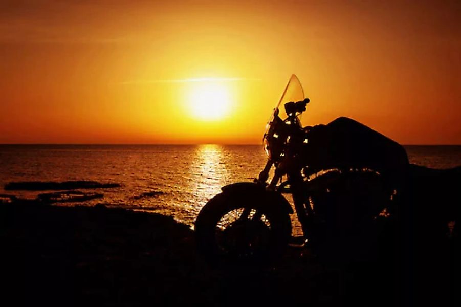 Papermoon Fototapete »Motorrad am Strand« günstig online kaufen