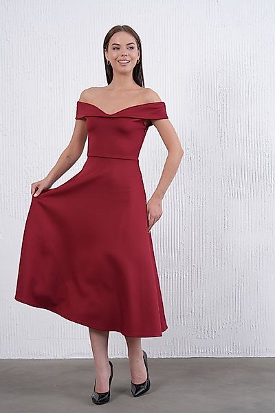 WOMAN VISION Minikleid Damen Trägerloses Kuss Hals Stretch Scuba Stoff Midi günstig online kaufen