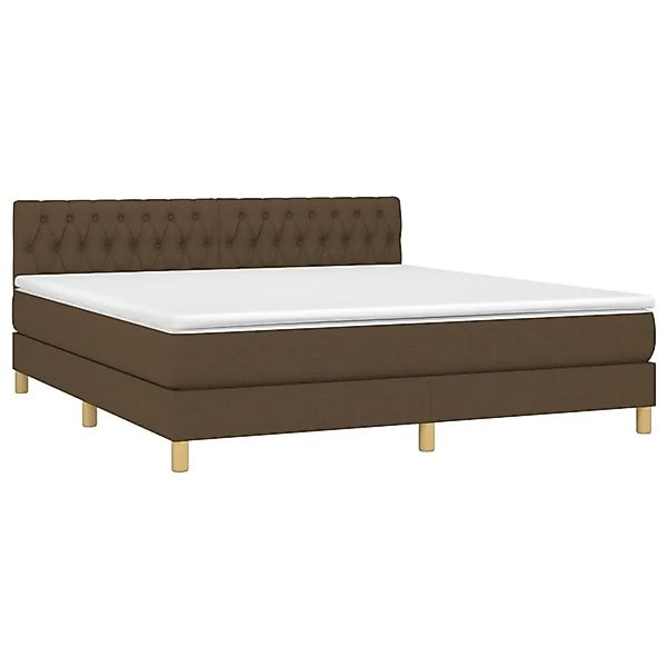 vidaXL Boxspringbett mit Matratze & LED Dunkelbraun 180x200 cm Stoff 313397 günstig online kaufen