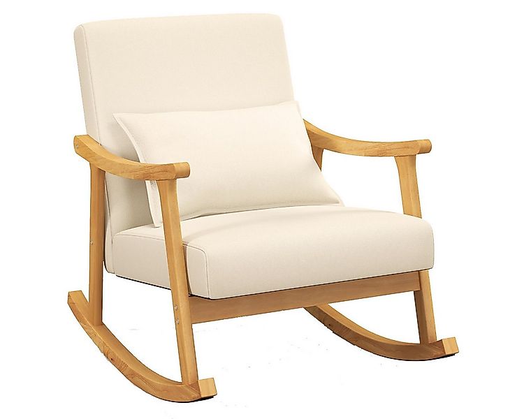 COSTWAY Schaukelsessel, Schaukelstuhl Stilsessel gepolstert mit Kissen günstig online kaufen