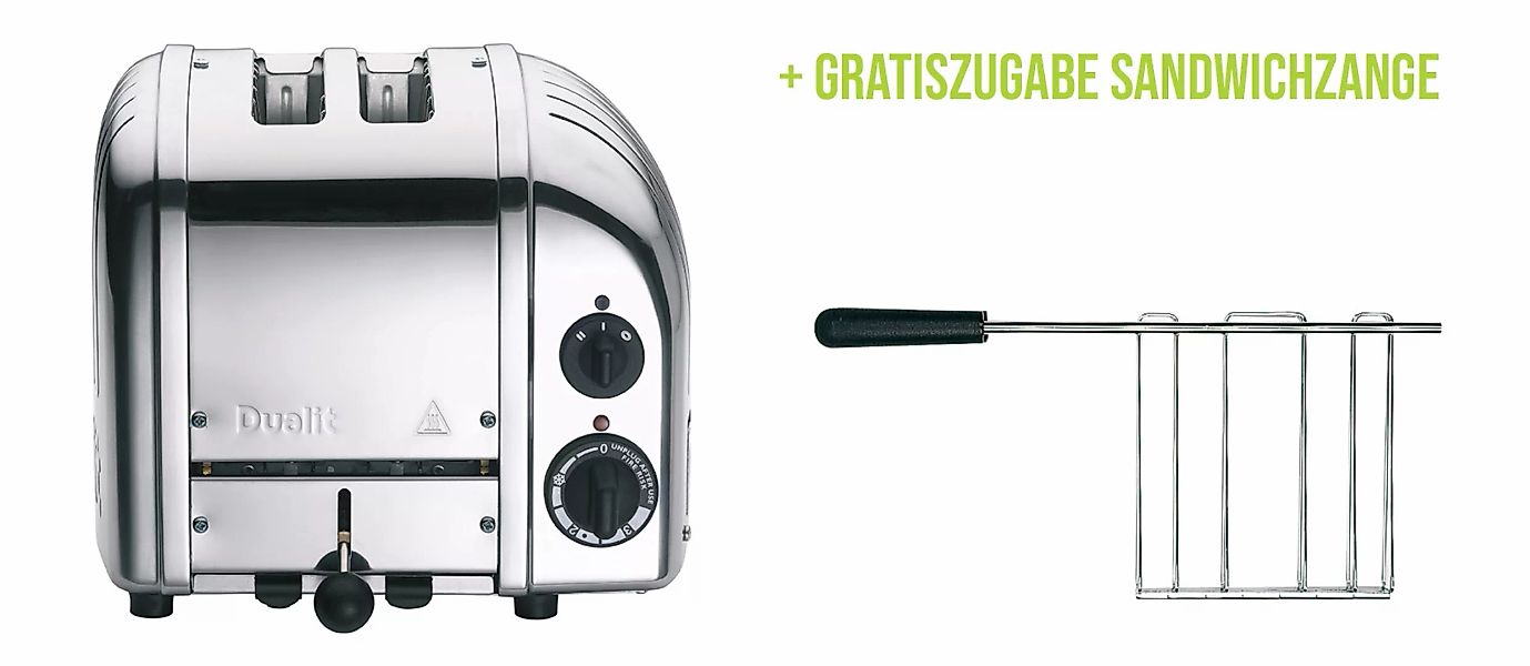 Classic Toaster Premium 2-Schlitz inkl. Gratis Sandwichzange Poliert günstig online kaufen