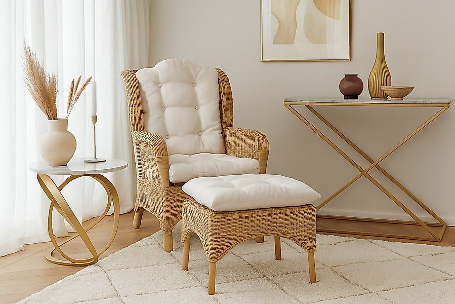 moebel-direkt-online Ohrensessel Samuel (Spar-Set, Sessel mit Hocker, inklu günstig online kaufen