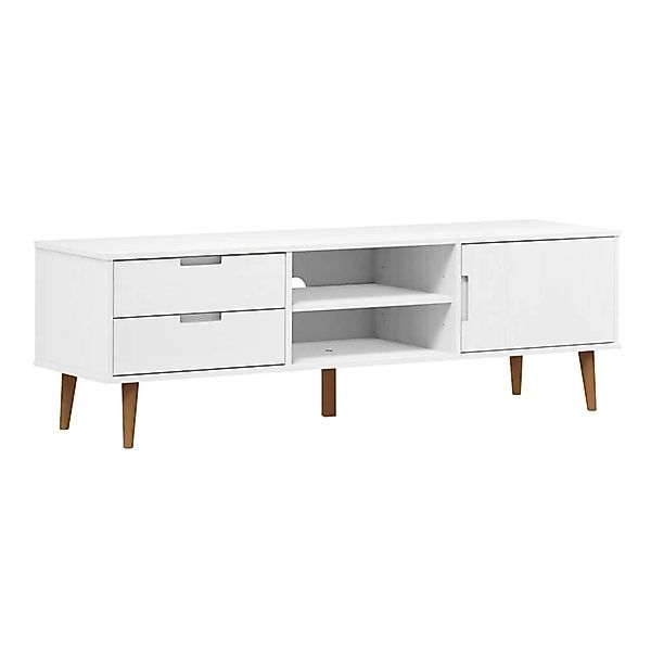 vidaXL TV-Schrank MOLDE Weiß 158x40x49 cm Massivholz Kiefer 350535 günstig online kaufen