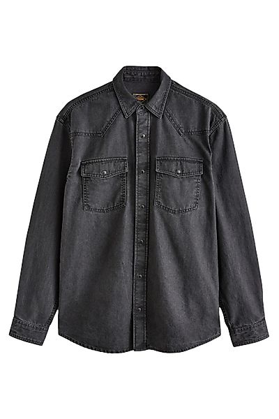 Next Jeanshemd Langärmeliges Denim-Westernhemd aus Baumwolle günstig online kaufen