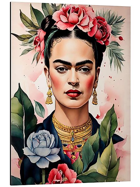 Posterlounge Wandbild Frida Kahlo mit Rosen, günstig online kaufen