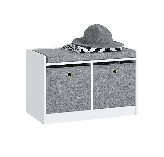 SoBuy Schuhbank FSR65, Sitzkommode mit grauen Körben günstig online kaufen