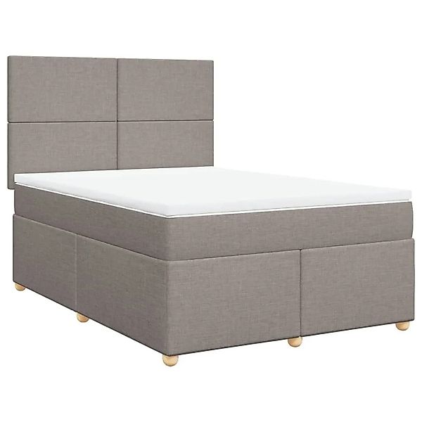 vidaXL Boxspringbett mit Matratze Taupe 160x200 cm Stoff 3293628 günstig online kaufen