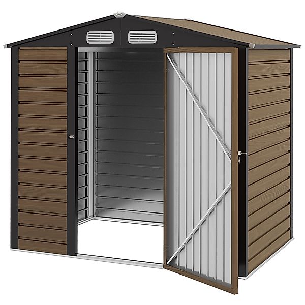 Outsunny Gartenlagerschuppen 2,27 m² Gartenhütte Werkzeugschrank 190 x 131 günstig online kaufen