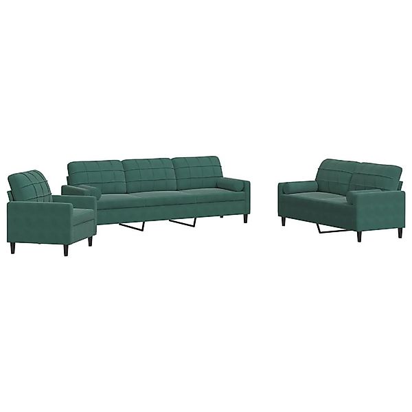 vidaXL Sofa 3-tlg. Sofagarnitur mit Kissen günstig online kaufen