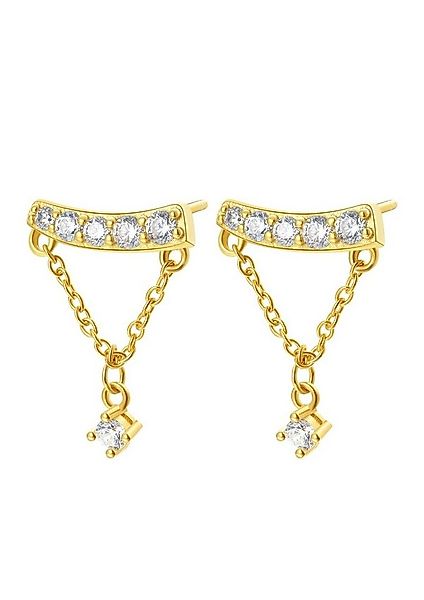 Hey Happiness Paar Ohrhänger Ketten Kristalle, Ohrstecker 925 Silber hängen günstig online kaufen