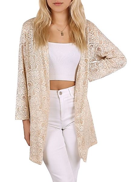 Sarcia.eu Strickjacke Eleganter goldfarbener Überwurf Strickjacke, Blumenpr günstig online kaufen