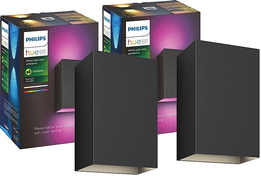 Philips Hue LED Außen-Wandleuchte Resonate, Smart Home, LED fest integriert günstig online kaufen