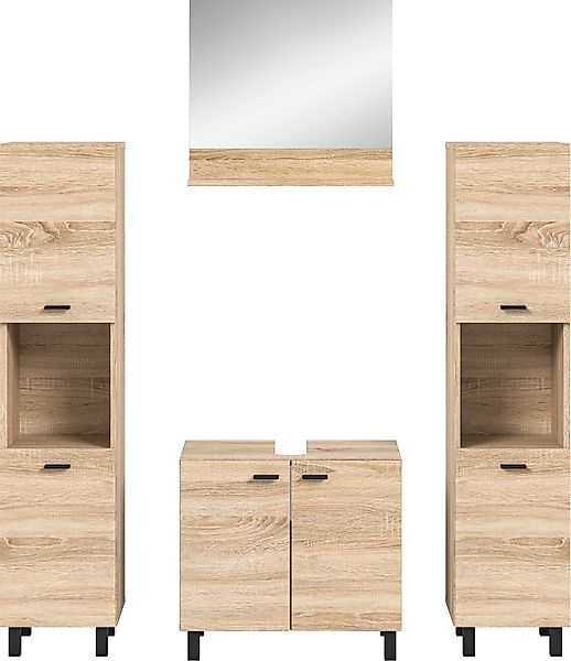 welltime Badmöbel-Set Tampa, Breite 137cm, 4-teilig, günstig online kaufen