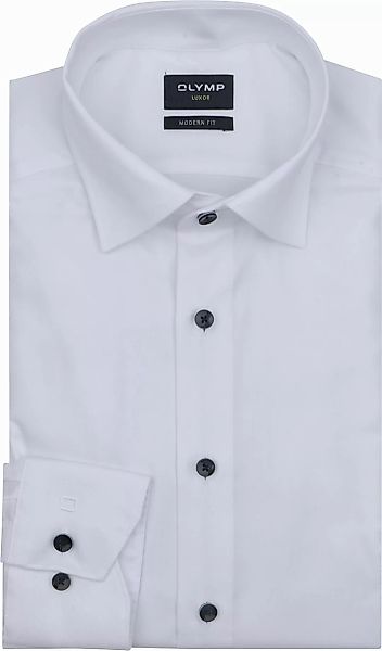 OLYMP Luxor Hemd Contrast Button Weiß - Größe 44 günstig online kaufen