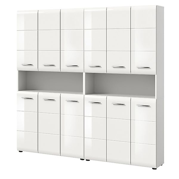 Inn.Furn Badezimmer Hochschrank Set in Weiß Hochglanz 180 x 185 cm Cover günstig online kaufen