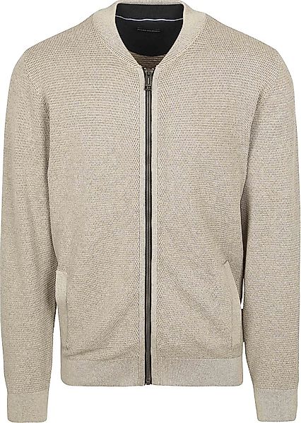 Casa Moda Strickjacke Zip Structure Beige - Größe 4XL günstig online kaufen