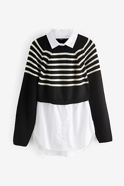 Next 2-in-1-Pullover Kurzer Pullover im Hemd-Lagenlook (1-tlg) günstig online kaufen