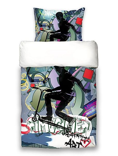 beties Jugendbettwäsche Graffiti, 100% feinste Baumwolle, 2 teilig, Wendebe günstig online kaufen