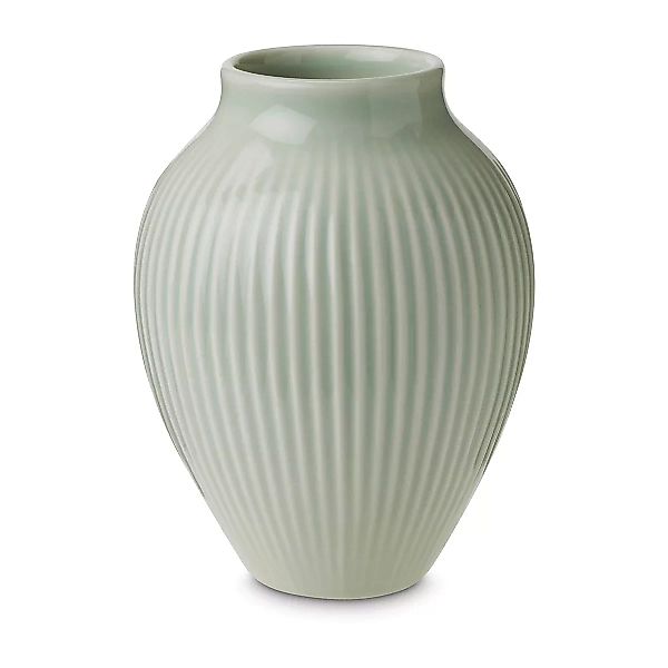 Knabstrup Vase geriffelt 12,5cm minzgrün günstig online kaufen