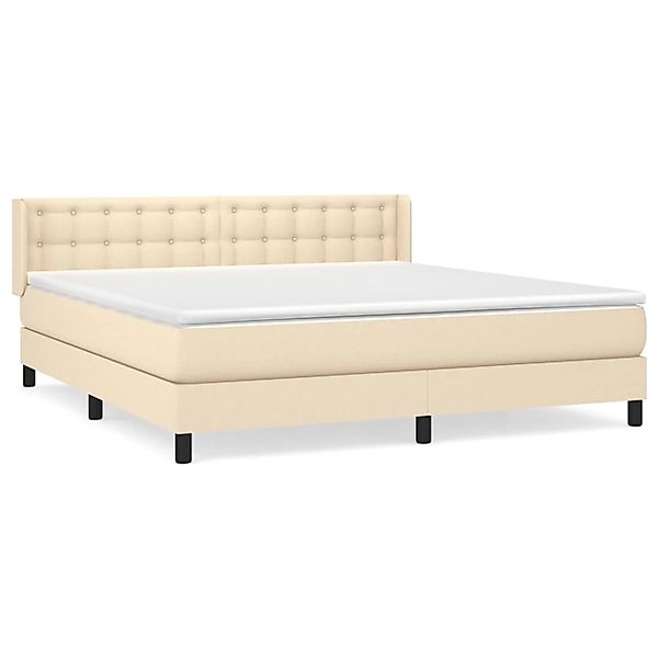 vidaXL Boxspringbett mit Matratze Creme 180x200 cm Stoff 3130054 günstig online kaufen