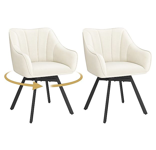 Yaheetech Esszimmerstuhl Polsterstuhl drehbar (2 St), 2er-Küchenstuhl mit A günstig online kaufen