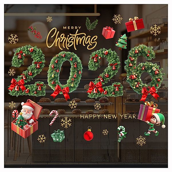 Coonoor Fenstersticker Weihnachtsfensterdekoration, statische Fensteraufkle günstig online kaufen