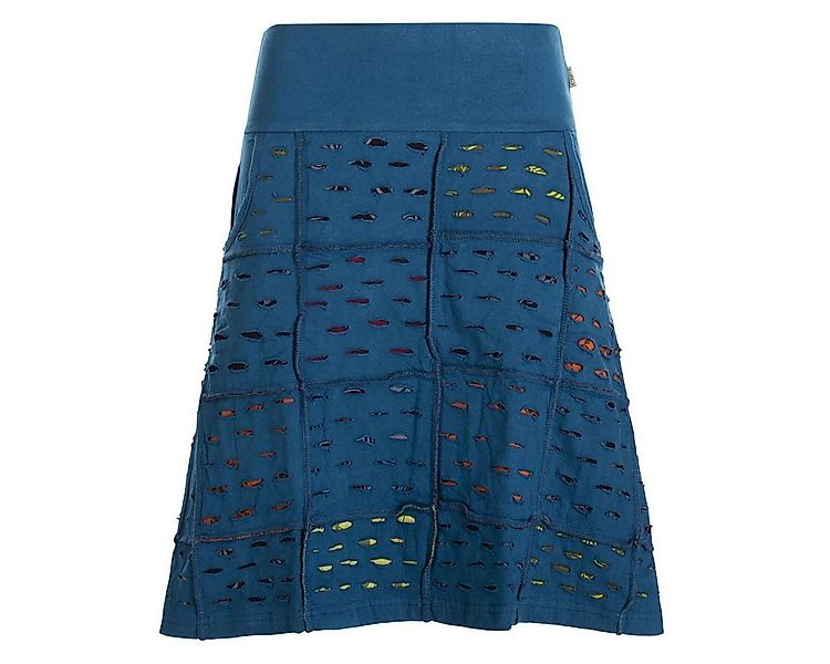 Vishes A-Linien-Rock Damen knielang Rock Baumwolle Cutwork Design A-Linie e günstig online kaufen