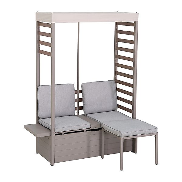 Sunjoy Gartensofa Faro Stahl 57 cm x 147 cm Grau günstig online kaufen