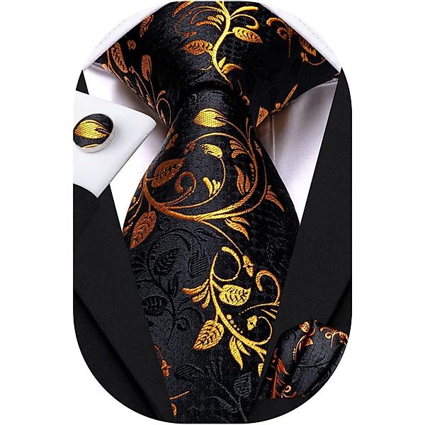 LuxusKollektion Krawatte Krawatten Set Schwarz Gold günstig online kaufen