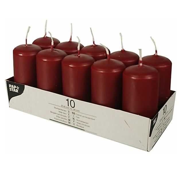 PAPSTAR Stumpenkerze 10 Stumpenkerzen bordeaux günstig online kaufen