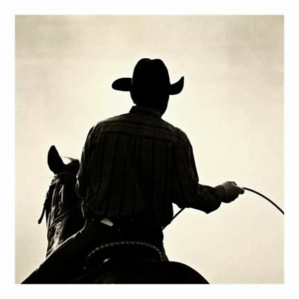 Bilderwelten Kindertapete Riding Cowboy schwarz/weiß Gr. 288 x 288 günstig online kaufen