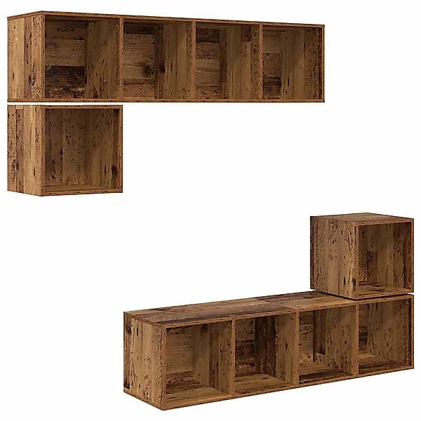 vidaXL TV-Schrank-Set 4-Tlg Altholz 37 x 37 x 142,5 cm Holzwerkstoff 339312 günstig online kaufen