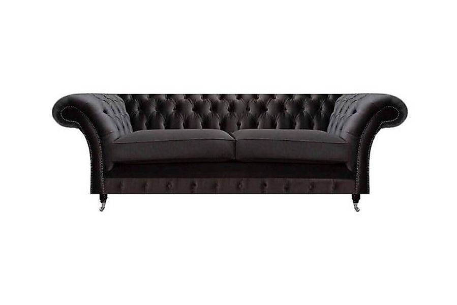 JVmoebel Sofa Luxuriöser Chesterfield Schwarzer Zweisitzer Wohnzimmer Sitzm günstig online kaufen
