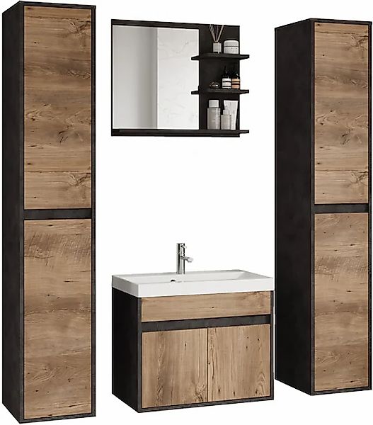 welltime Badmöbel-Set Komplett-Set, 4 Stk. tlg. günstig online kaufen
